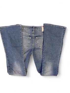 true religion Flared Denim Jeans in Faded Blue - Classic Pocket Stitch